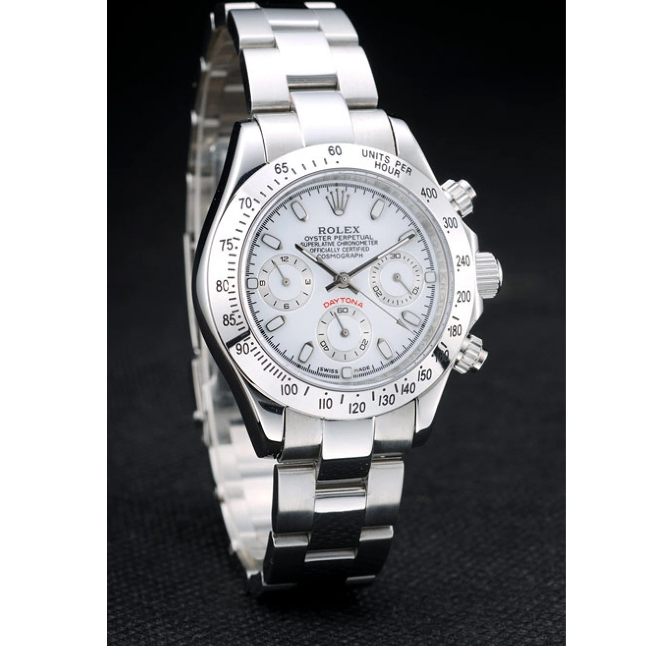 Aaa replica Daytona Dial Case Stainless Rolex Tachymeter Steel White Lady 0527